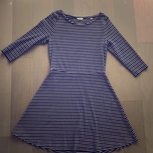Navy striped short dress